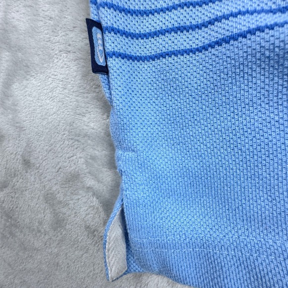 Koman Jeans Mens XL Blue Striped Short Sleeve Casual Golf Polo Shirt Y2K - Picture 12 of 14